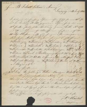 Brief an B. Schott's Söhne : 07.08.1841