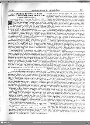XII. Verbandstag der Deutschen Uhrengrossisten in Schramberg vom 19.-23.Juli 1903 (Fortsetzung und Schluß aus Nr. 15)