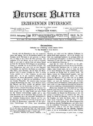 Geistesleben : Gedanken zur Umbildung unserer inneren Kultur ; (Schluß)