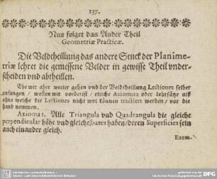 Nun folget das Ander Theil Geometriae Practicae.