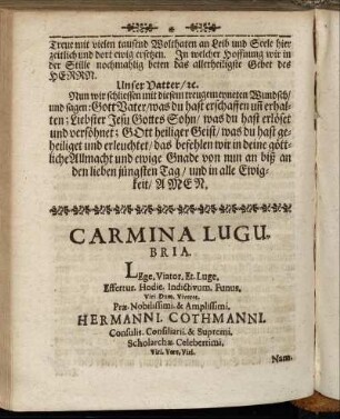 Carmina Lugubria.