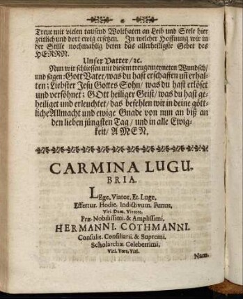 Carmina Lugubria.