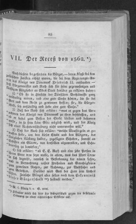 VII. Der Receß von 1562.