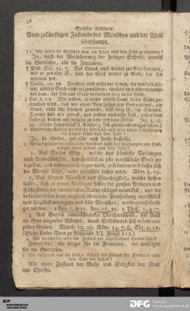Sechster Abschnitt. Vom zukünftigen Zustande des Menschen und der Welt überhaupt.