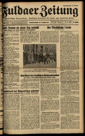 Ausgabe vom Samstag, den 27. Januar 1940.