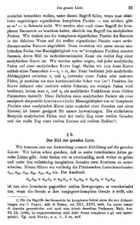 § 5. Das Bild der Geraden Linie.