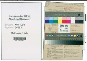 Entnazifizierung Hilde Matthiess , geb. 17.05.1907 (Sekretaerin)