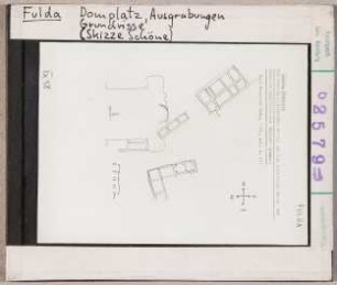 Fulda: Domplatz Ausgragungen. Skizze Schöne