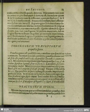 Theoricorum Praeceptorum propostio sexta