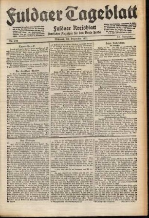 Ausgabe vom Mittwoch, den 28. Dezember 1921.