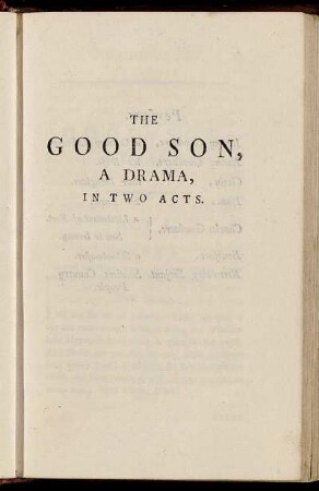 The Good Son, A Drama, In Two Acts.