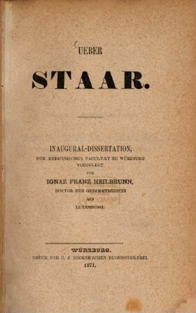 Ueber Staar
