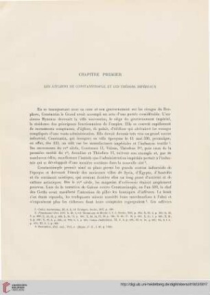 Chapitre Premier: Les Ateliers de Constantinople et les Trésors Impériaux