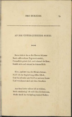 An die untergehende Sonne.