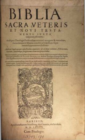 Biblia Veteris et Novi Testamenti