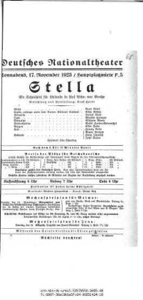 Stella Ein Schauspiel für Liebende