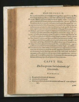 Caput XXI. De Exceptione Satisdationis, & Guarendae.