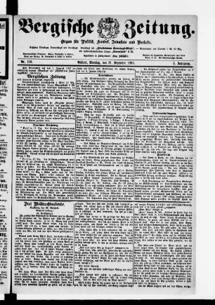 Bergische Zeitung. 1882-1888