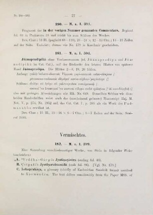 77-78, Vermischtes (Nr. 182-184)
