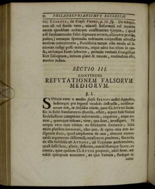 Sectio III. Contines Refutationem Falsorum Mediorum.