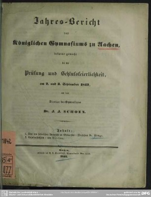 Ueber den historischen Unterricht an Gymnasien