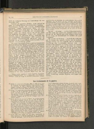 Les événements de la guerre.
