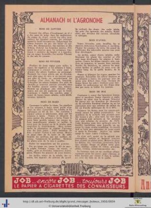 Almanach de l'Agronome.