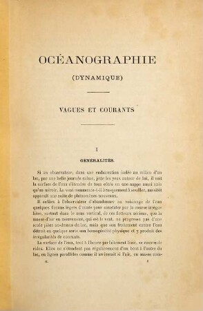 Océanographie : (Dynamique), 1