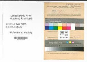 Entnazifizierung Hedwig Holtermann , geb. 09.05.1907 (Lehrerin)