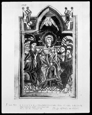 Psalterium mit Kalendarium — Ausgießung des heiligen Geistes, Folio 93verso