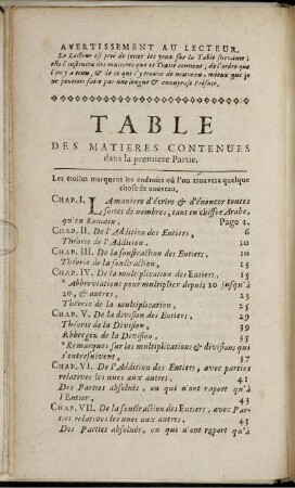 Table Des Matieres Contenues.