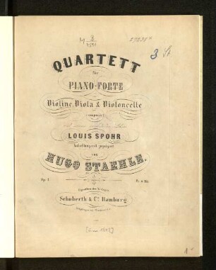 Quartett für Piano-Forte, Violine, Viola & Violoncelle : op. 1