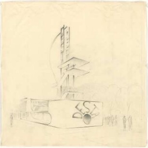 ohne Ort, Ausstellungspavillon für Deutsche Eisen- und Stahlgesellschaft (DESTA), Entwurf