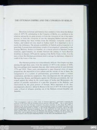 The Ottoman Empire And The Congress Of Berlin