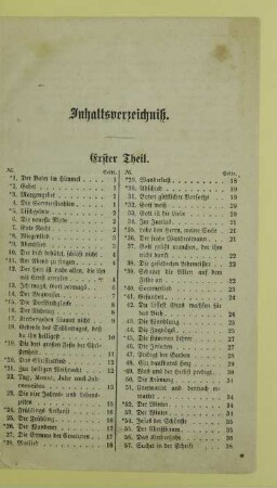 Inhaltsverzeichniß