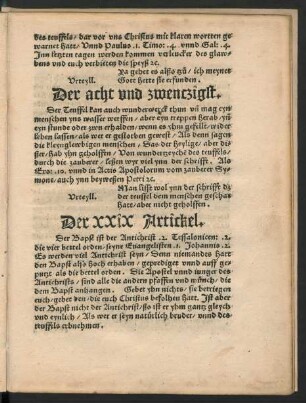 Der xxix Artickel.