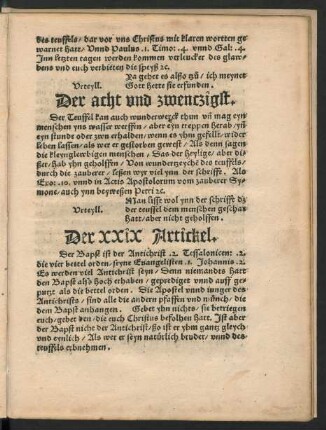 Der xxix Artickel.