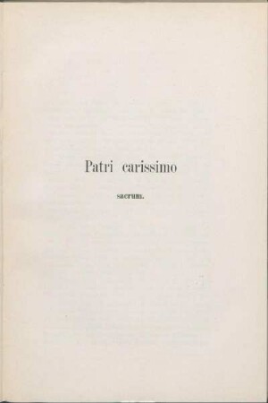 Patri carissimo sacrum.