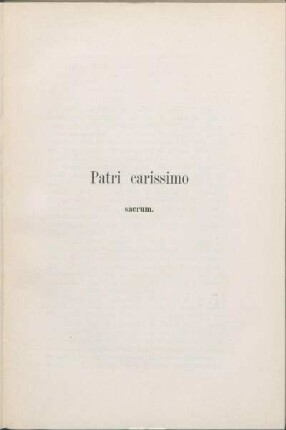 Patri carissimo sacrum.