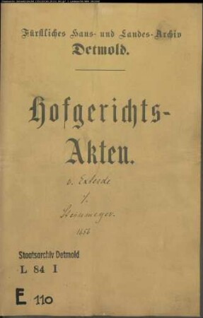 von Exterde, Bernd Simon gegen Amtmann Gerhard Steinmeyer - Schuldforderung