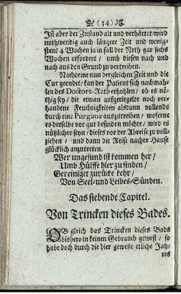 Das siebende Capitel. Von Trincken dieses Bades