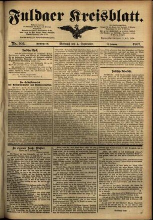 Ausgabe vom Mittwoch, den 04. September 1907.