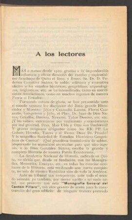 A los lectores