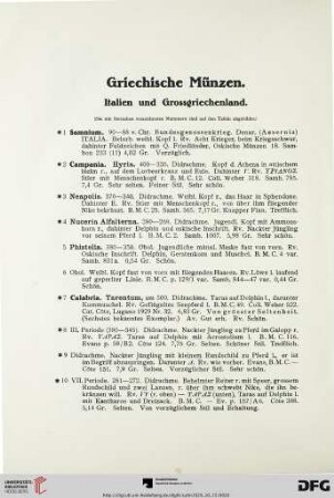 Griechische Münzen (Nr. 1-354)