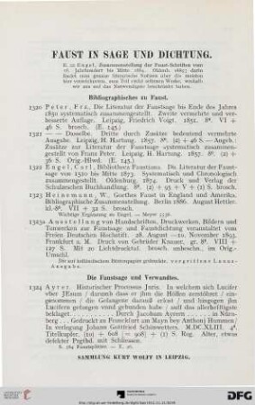 Faust in Sage und Dichtung (Nr. 1320-1606)