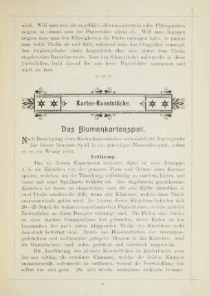 Karten-Kunststücke.