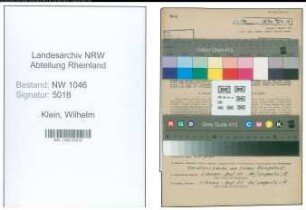 Entnazifizierung Wilhelm Klein , geb. 05.11.1905 (Ingenieur)