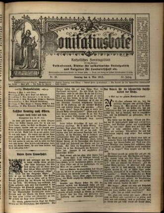 Erste Ausgabe vom Sonntag, den 04. Mai 1913.