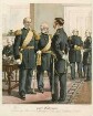 6 Offiziere General, Generalmajor und Generalstab in Uniform, teils mit Schärpe, an Schreibtisch sitzend oder stehend, Blatt 31, vorwiegend Brustbild in Halbprofil