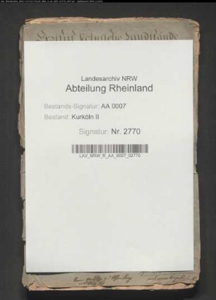 Kurkölnische Landstände gegen die Heerdter Buschbeerbten wegen Wiederherstellung der Rheinuferbefestigung vor dem Heerdter Busch